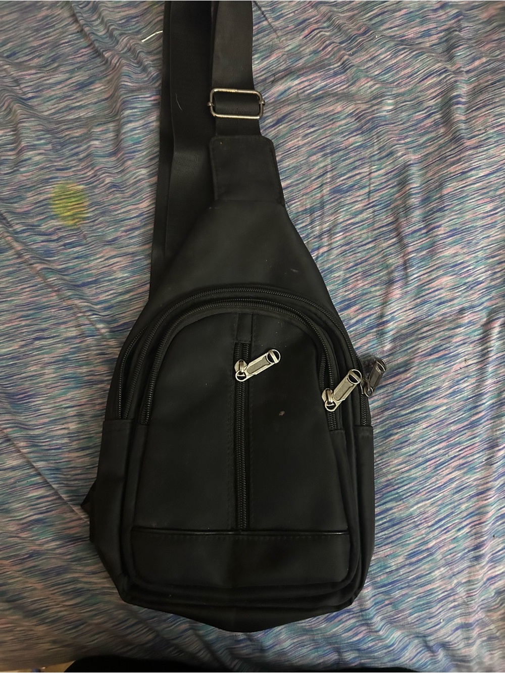 Men's Black Crossbody Sling Bag - Minimal Design